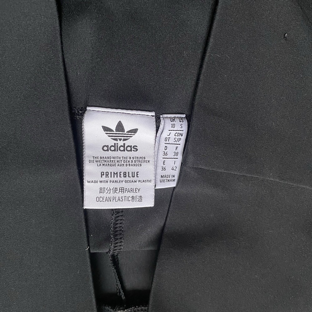 Adidas Primeblu Biker Shorts Tights Women Size S Black Logo High Rise Inseam 10" - Picture 4 of 7